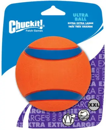 Top lodër gome për qen Chuckit Ultra Ball 4 XXL, për qen mbi 45kg, qëndrueshmëri e lartë, portokalli
