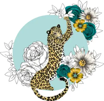 Kartolinë Clear Creations CL1424, katrore, me kristal Swarovski, me lule dhe gepard