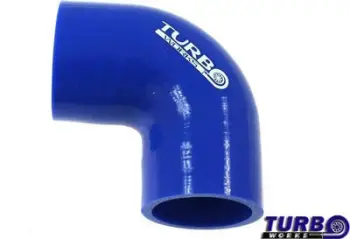 Reduktor silikoni 90° TurboWorks Blue, 63mm, 70mm, blu