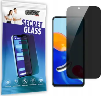 Mbrojtës ekrani Grizz SecretGlass për Xiaomi Redmi Note 11, xham hibrid, privatësi, transparent