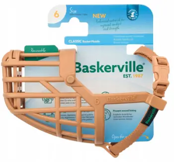 Maskë hundore për qen Baskerville Classic Basket Muzzle 8, material TPR, rehati e lartë, kafe