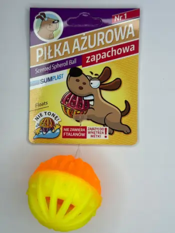 Top lodër për qen Sum Plast Scented Lattice Ball No.1, diametër 5 cm, aromë vanilje, shumëngjyrësh