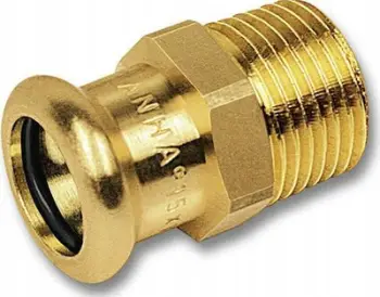 Nipël press fittings Thermador, për tub bakri 28mm, fije mashkullore 20x27