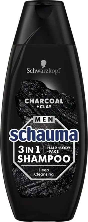 Shampo për flokë Schwarzkopf Schauma Men Cleansing 3in1 Charcoal, 400ml