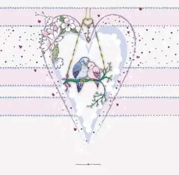 Kartolinë Clear Creations Swarovski CL0224 Birds In Heart, format katror, pa tekst, me zarf