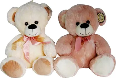 Arush pelushi Sandy Teddy Bear, me fjongo, ngjyrë bezhë - 1