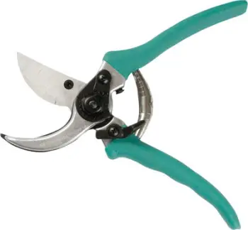 Gërshërë kopshti Manual Garden Pruner, teh çeliku, dorezë alumini, jeshile