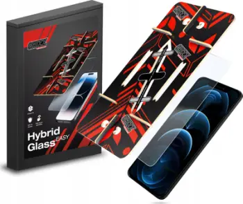 Mbrojtës ekrani GrizzGlass HybridGlass Easy për iPhone 12 Pro, xham hibrid, transparencë e lartë
