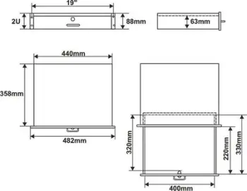Sirtar RACK Pulsar Drawer 19" 2U RAS-R2, metalik, me kyç, i zi
