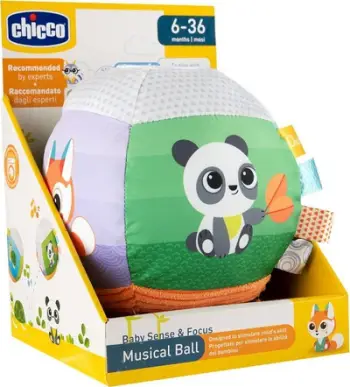 Top muzikor për fëmijë Chicco Musical Ball, me tinguj, shumëngjyrësh