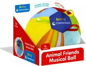 Top muzikor për foshnje Clementoni Musical Animal Ball, shumëngjyrësh