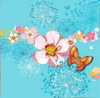 Kartolinë Clear Creations Swarovski Square CL2908, lule, blu e çelët