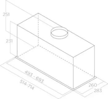 Kapak aspirues i integruar Elica Fold BL/A/52, 580 m³/h, 52 cm, i zi