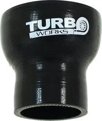 Reduktues drejt silikoni TurboWorks, 76mm në 102mm, 100mm, i zi
