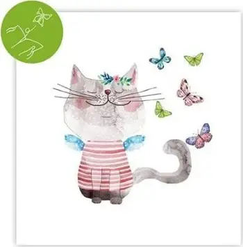 Kartolinë Cozywood Square Card With Surprise Cat, 15x15 cm, me flutur surprizë, me mace