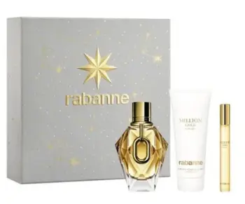 Set Paco Rabanne Million Gold For Her, EDP, 90 ml + locion trupi, 100 ml + EDP, 10 ml