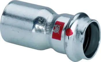 Reduktues tubash Viega Prestabo, 54mm në 28mm, çelik i galvanizuar