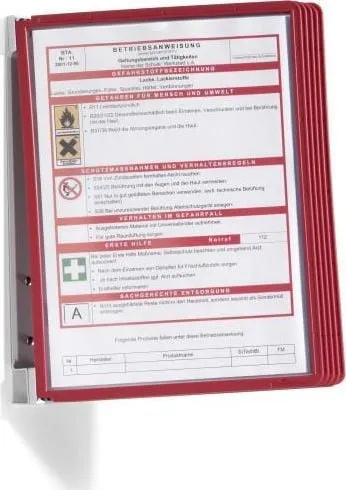 Set panele informimi Durable Vario, 5 copë, A4, kuqe - 3