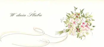 Kartolinë dasme Mak DL S26 Bouquet, letër 200 g m², e bardhë