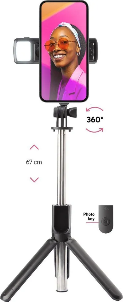Selfie stick univerzal SBS, me LED, me Bluetooth, i zi - 1