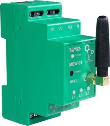 Monitor energjie Zamel MEW-01, Wi-Fi 3 faza, 100A, i bardhë