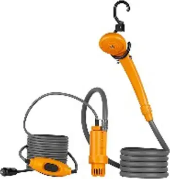 Dush kampingu elektrik Tracer CampPump, 12V, portativ, portokalli
