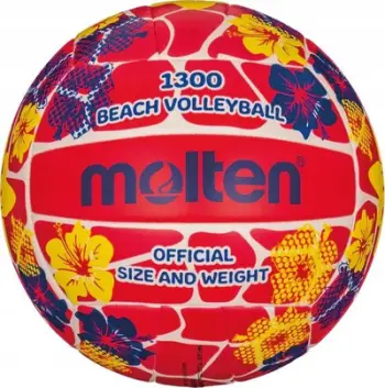 Top volejbolli plazhi Molten, madhësia 5, rekreativ, me lule të kuqe