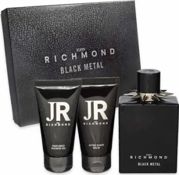 Set parfumi John Richmond Black Metal, EDP 100ml, xhel dushi 50ml, losion trupi 50ml