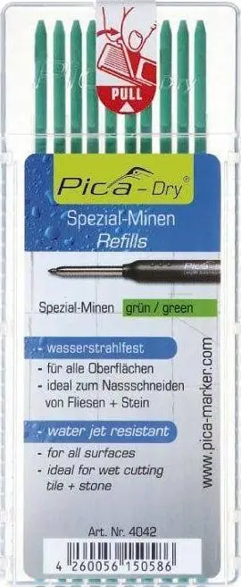 Refill për laps marangozësh PICA Professional 4042, ngjyrë e gjelbër, për sipërfaqe të ndryshme