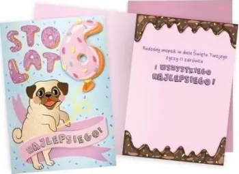 Kartolinë ditëlindjeje KUKARTKA Birthday Card 6 Little Dog, formati i madh, me zarf, shumëngjyrëshe