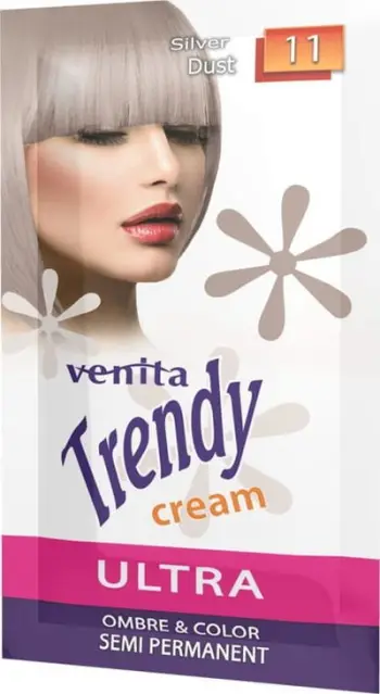 Krem ngjyrues për flokë Venita Trendy Cream Ultra 11 Silver Dust, gjysmë permanent, 35ml