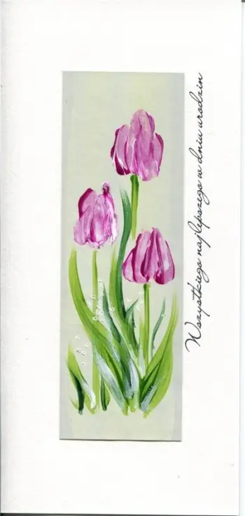 Kartolinë ditëlindjeje Mak U05 Tulips, letër 200 g, e bardhë