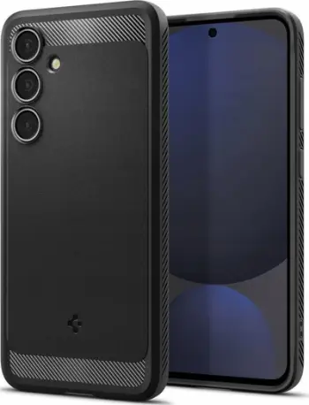 Maskë telefoni Spigen Rugged Armor, për Samsung Galaxy S24 FE, silikoni, e zezë