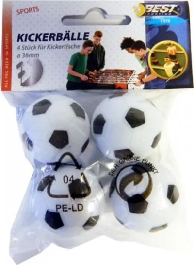 Topa foosball Best Sporting, set 4 copë, diametër 36mm, të bardhë - 1
