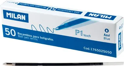 Refill për stilolaps Milan P1, 1mm, bojë blu, 50 copë - 1