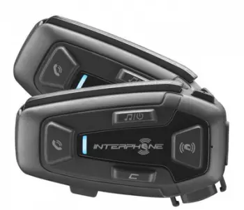 Interkom motoçiklete Interphone U-COM 8R, Bluetooth 5.2, Mesh 2.0 Twin Pack, i zi