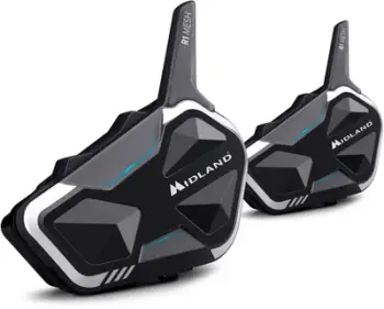 Interkom motoçiklete MIDLAND R1 MESH TWIN, i zi, set prej 2 copë