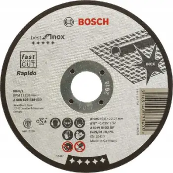 Disk prerës Bosch Best for Inox Rapido, 125mm, 0.8mm, për inox