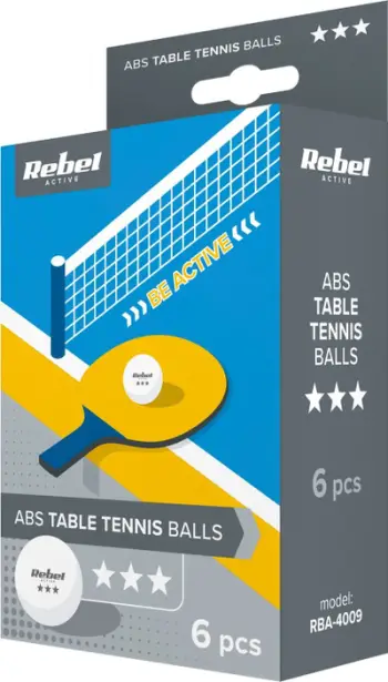 Topa pingpongu Rebel Active, set 6 copë, 40 mm, portokalli