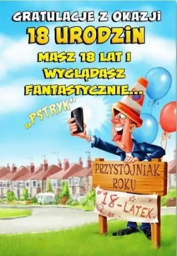 Kartolinë ditëlindjeje Trend MF14, 18 vjet, format B6, shumëngjyrëshe
