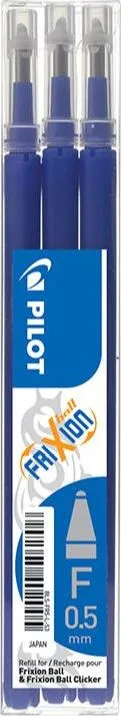 Refill stilolapsi Pilot Frixion Clicker, 0.5mm, paketim 3 copë, blu - 1