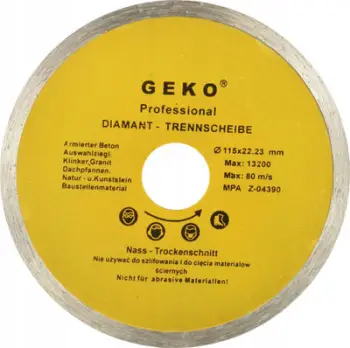 Disk prerës diamant GEKO, 115mm, beton dhe tullë