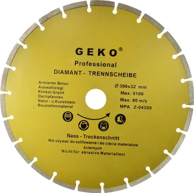 Disk prerës diamant GEKO, segmentuar, 300mm, 32mm - 1