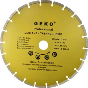 Disk prerës diamant GEKO, segmentuar, 300mm, 32mm