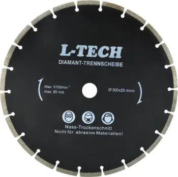 Disk prerës diamant i segmentuar GEKO, 300mm, vrima 25.4mm