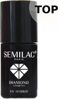 Topcoat për manikyr hibrid Semilac, 7ml, transparent - 1