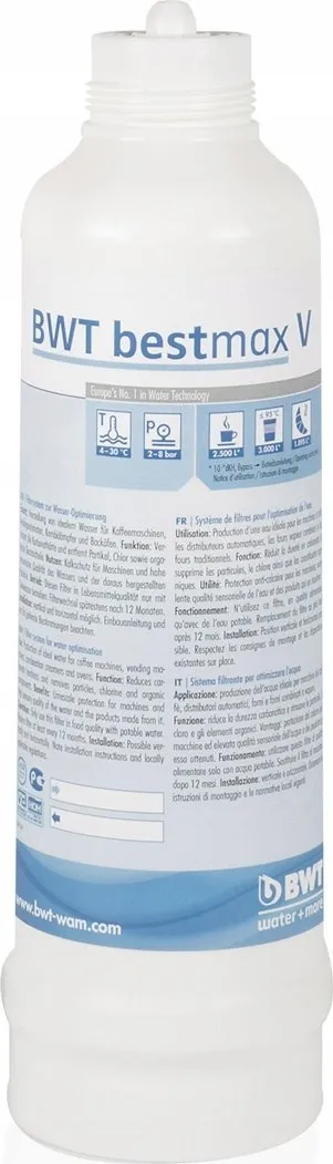Filtër uji BWT Bestmax V, për makina kafeje, reduktim gëlqereje - 1