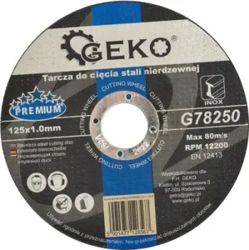 Disk prerës inox GEKO 125mm, trashësi 1.0mm, vrimë 22.23mm