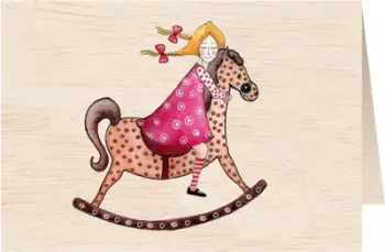 Kartolinë druri Cozywood Girl On A Pony, format C6, me zarf