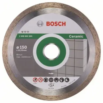 Disk prerës me diamant Bosch Diamond, 150mm, për qeramikë porcelan dhe gur, gri